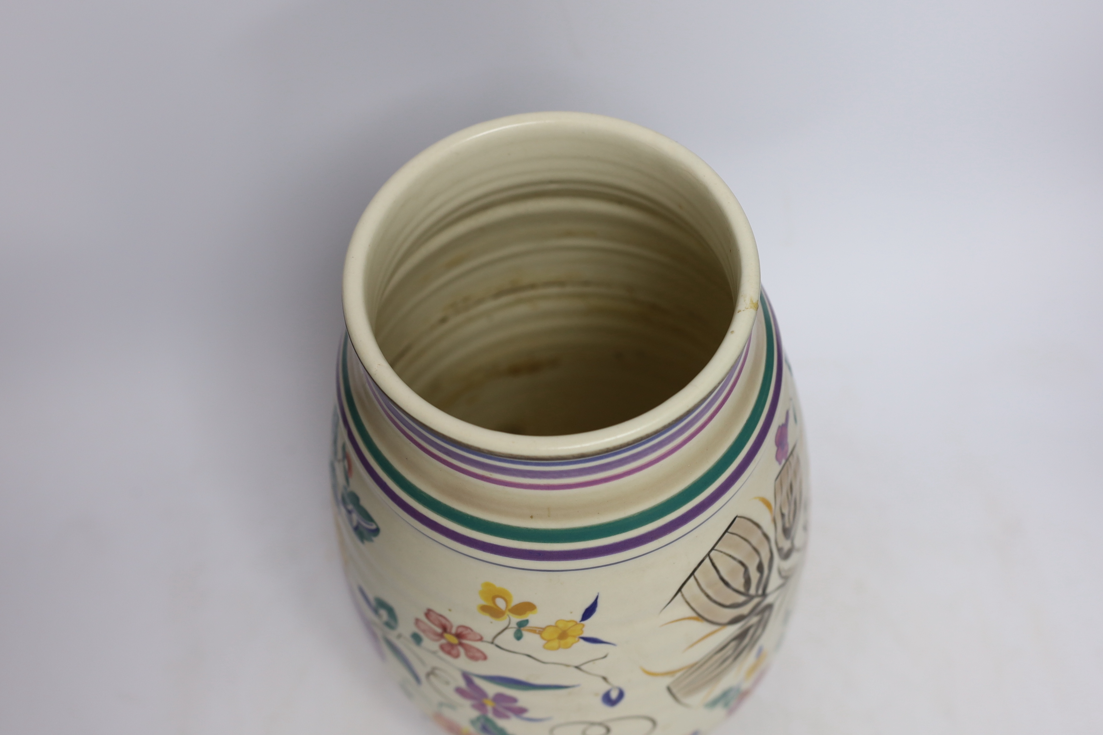 A large Poole pottery vase, 33cm high